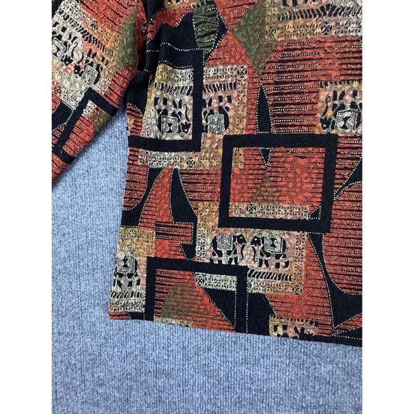 Chicos Sweater Womens 3 Multicolor Geometric Animal Print Long Sleeve Boho Top - Picture 6 of 14
